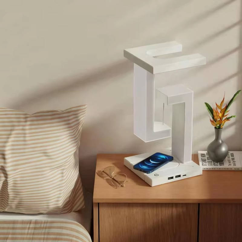 Floating Wireless Charging Lamp with Magnetic Design