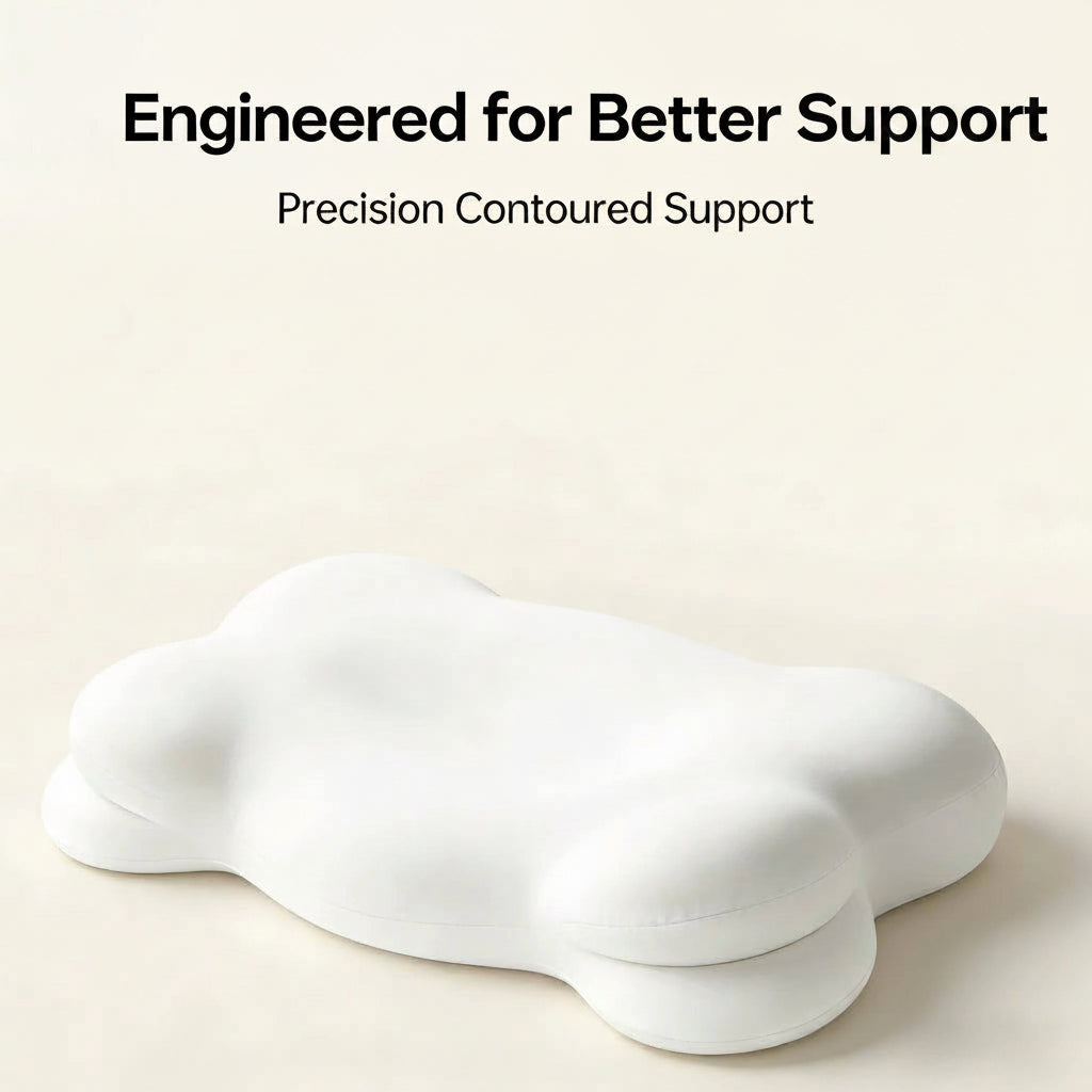 Ergonomic Memory Foam Cervical Pillow with Cooling Case, Dual Height Support for All Sleep Positions