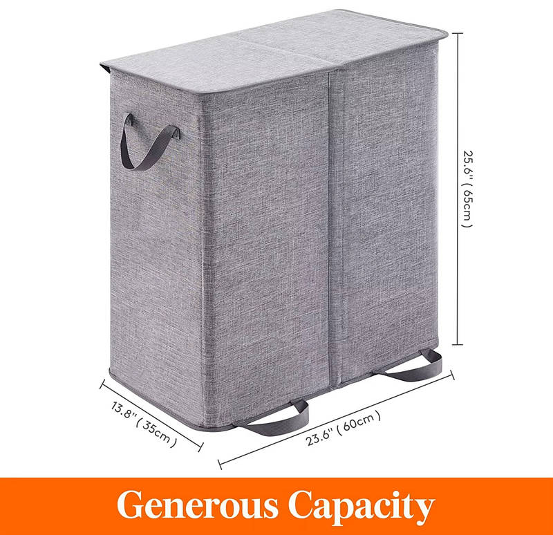 Large Foldable Laundry Hamper with Removable Bags and Reinforced Handles