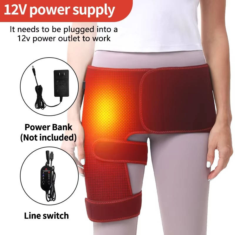 Electric Heating Wrap for Hip and Lower Back with Graphene, Adjustable Heat & Vibration Modes, Auto Shutoff