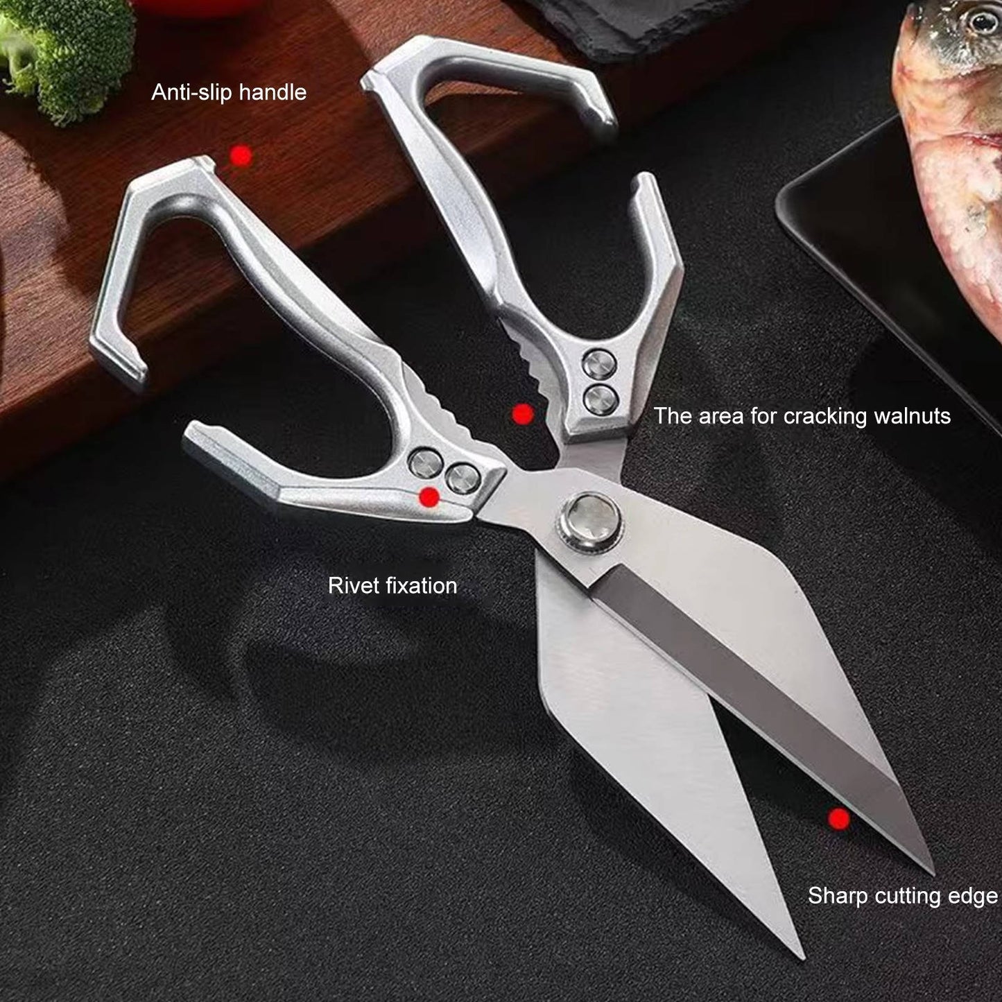 Stainless Steel Kitchen Shears with Ergonomic Grip