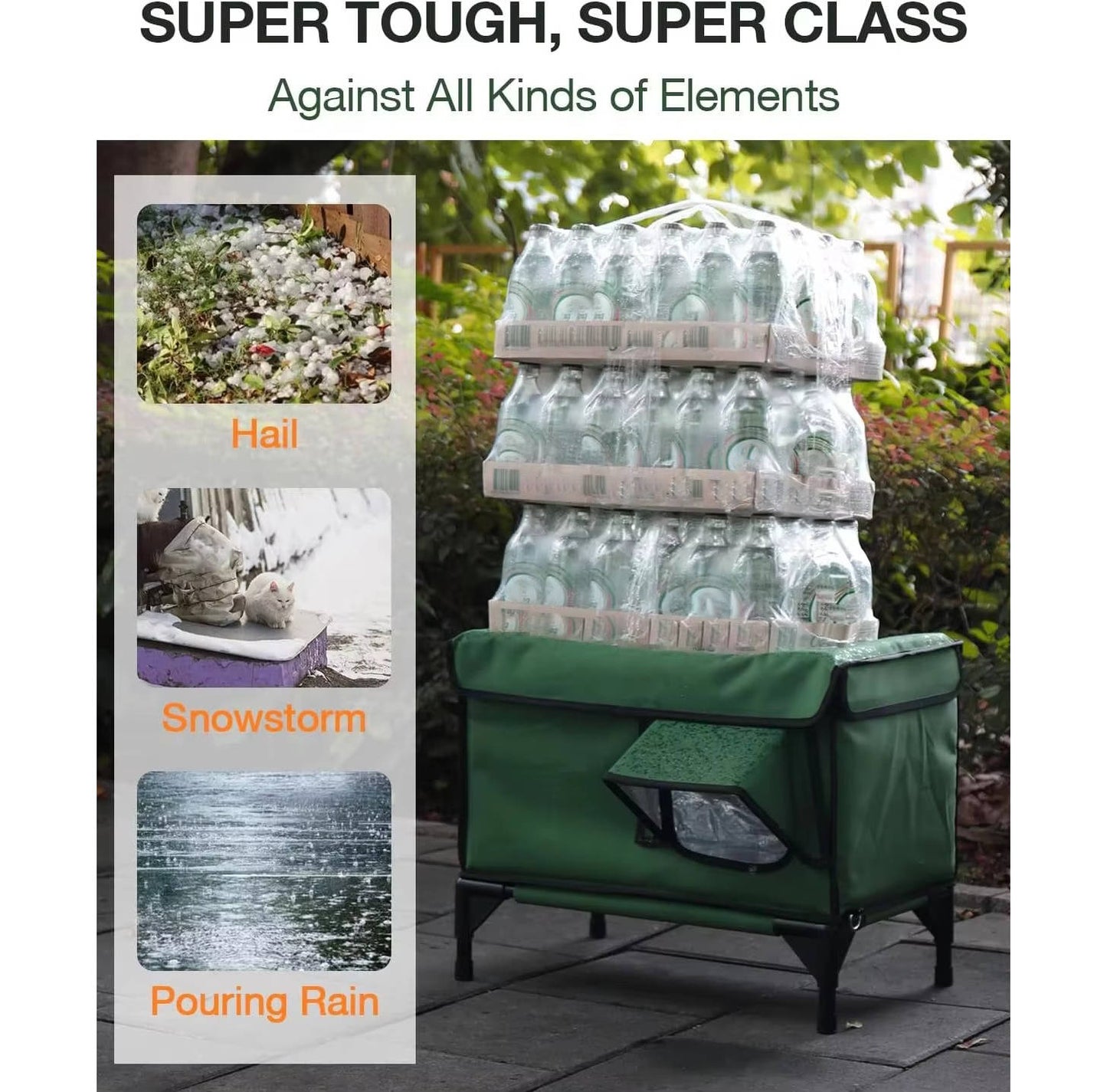 Heated Outdoor Cat House with Insulation and Escape Door