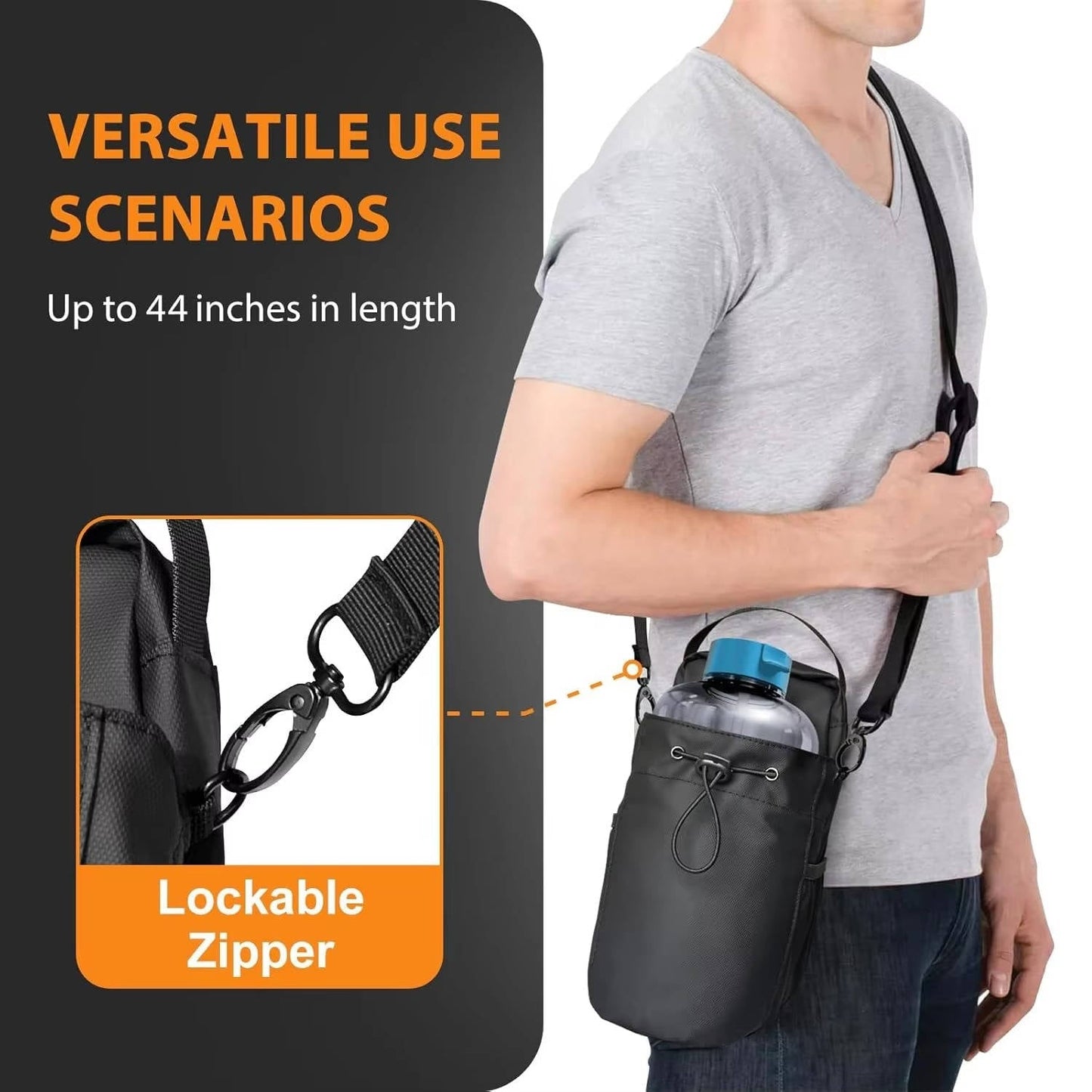 Magnetic Small Gym Bag with Lockable Zippers and Side Pockets