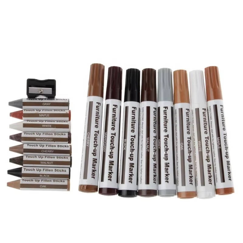 13 Piece Wood Furniture Repair Kit with Touch Up Markers and Wax Sticks
