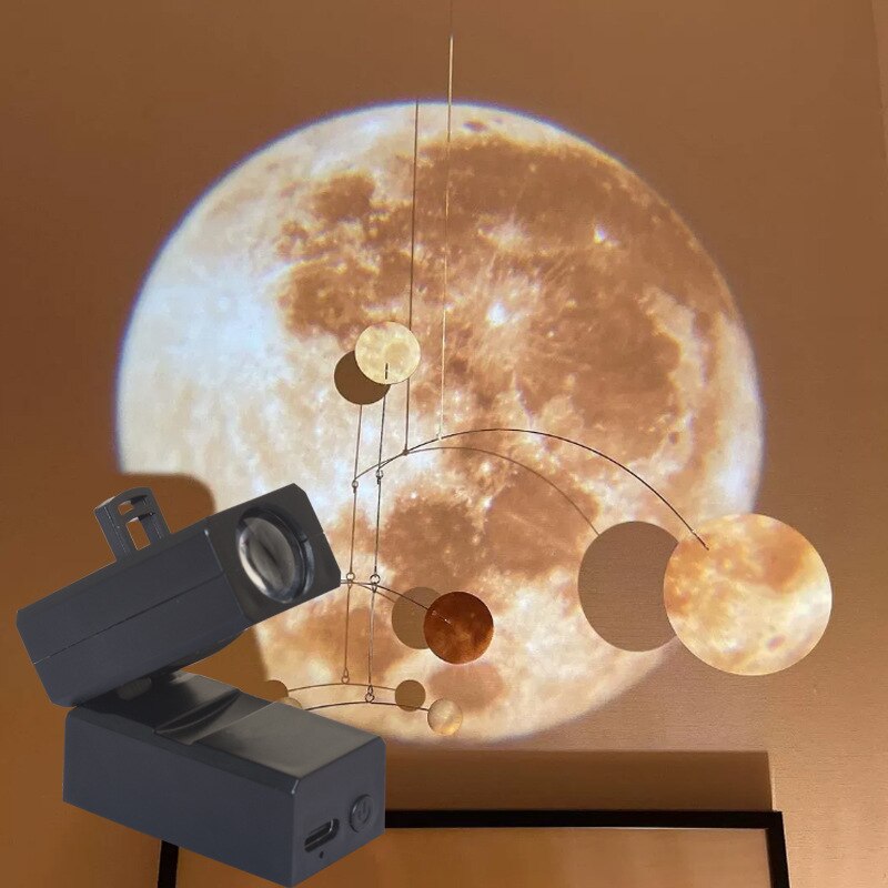 Earth and Moon LED Projector Lamp with Customizable Modes
