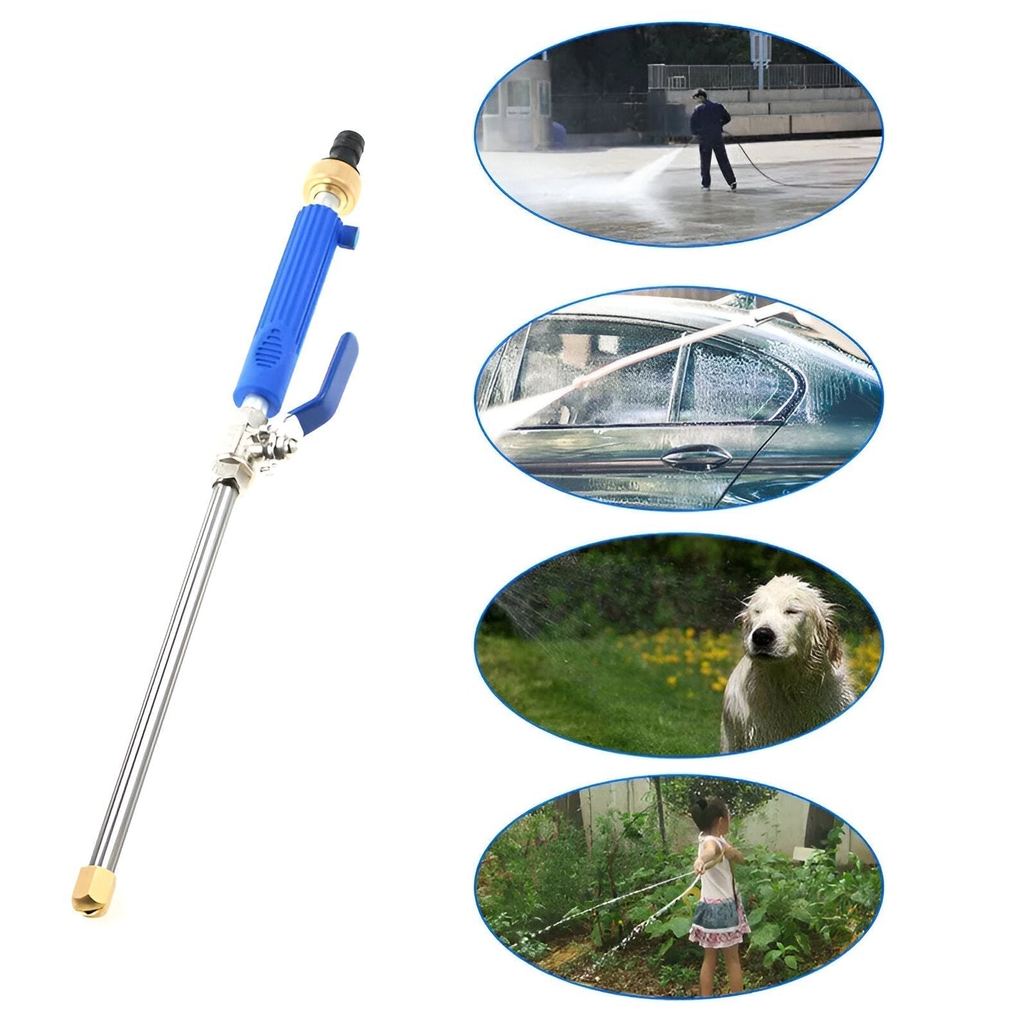 Adjustable High-Pressure Hose Nozzle for Car and Garden Cleaning