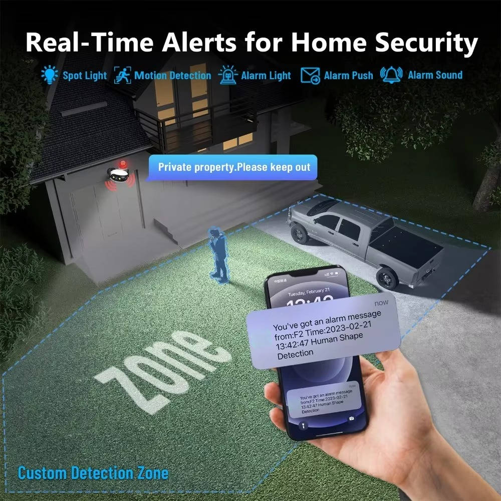 4K 180 Degree Outdoor WiFi Security Camera with Night Vision and Motion Detection