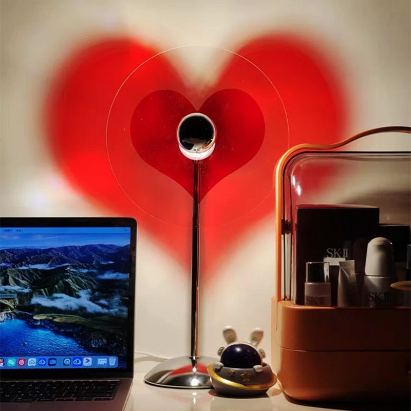 LED Heart Table Lamp - Charming Stainless Steel Design