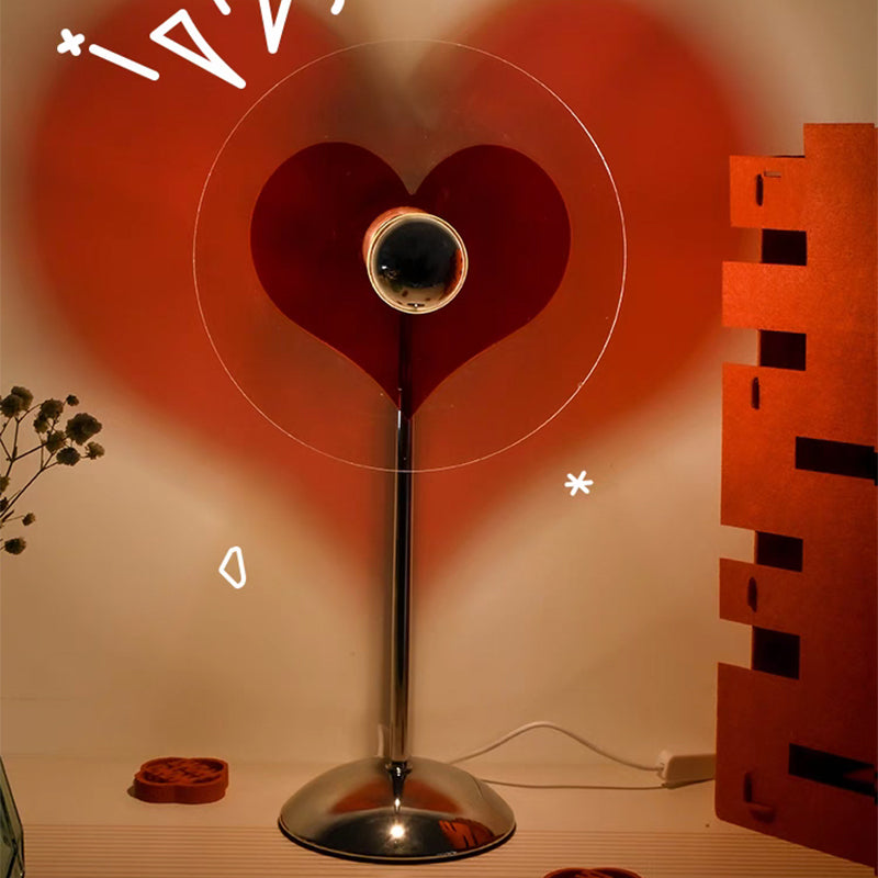 LED Heart Table Lamp - Charming Stainless Steel Design