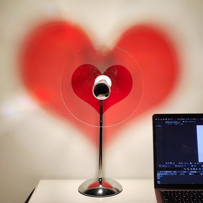 LED Heart Table Lamp - Charming Stainless Steel Design