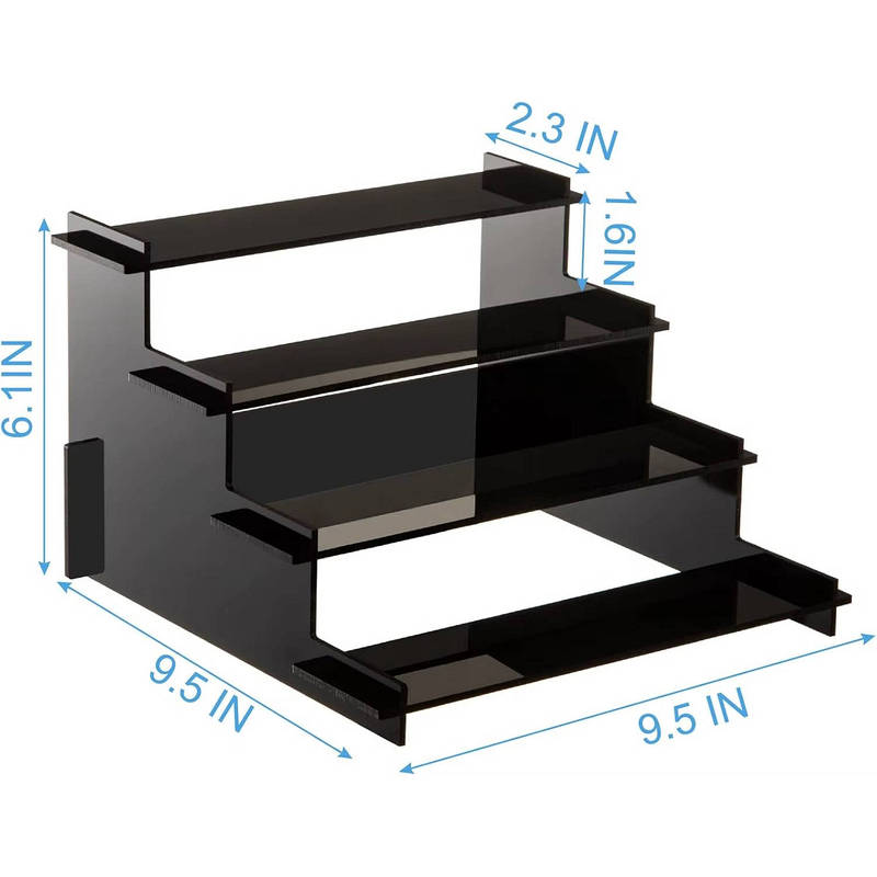 4 Tier Black Acrylic Perfume Display Stand Organizer