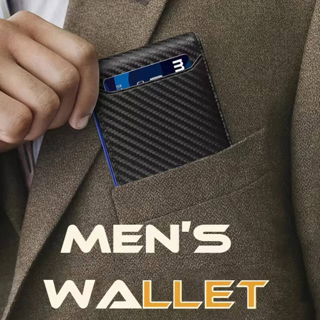 Carbon Fiber RFID Blocking Bifold Wallet with Money Clip and ID Window