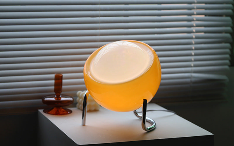 Retro Glass Table Lamp with LED Lighting