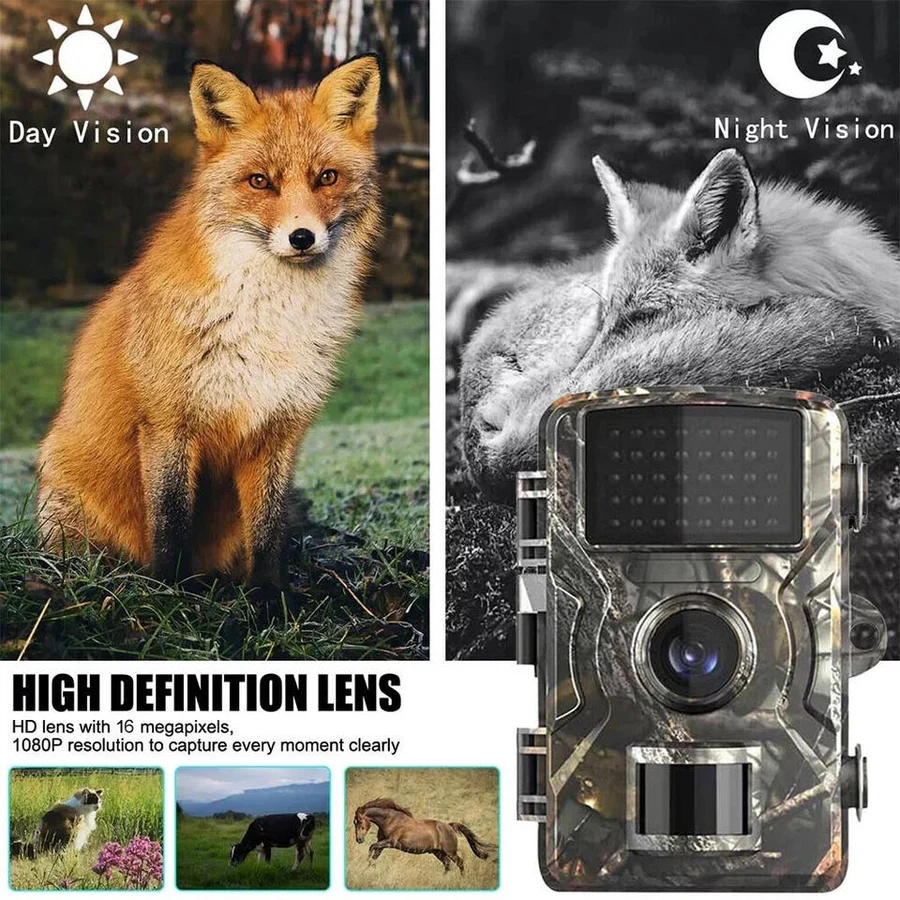 Night Vision Wildlife Camera with 16MP Photos and 1080P Video