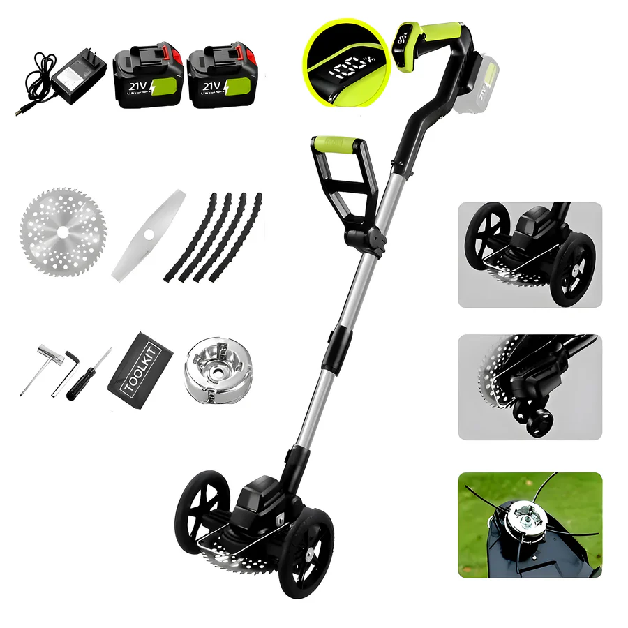 Cordless Electric Weed Eater with Adjustable Handle and 2 Batteries