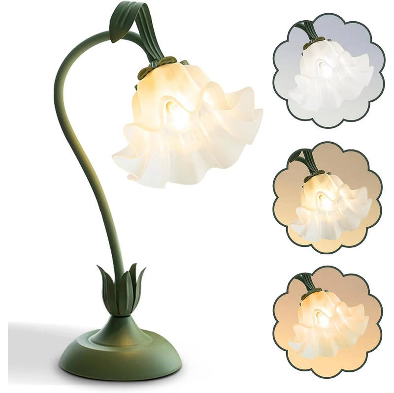 Flower LED Table Lamp with 3 Color Modes and Flexible Gooseneck