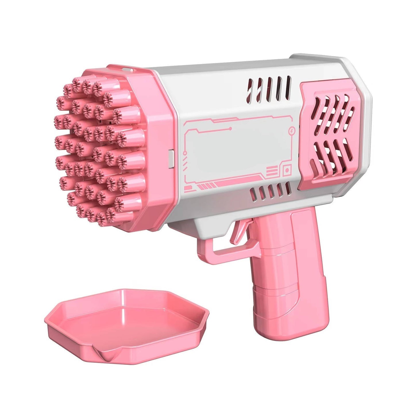 40 Hole LED Bubble Blaster Gun, Gatling Style Automatic Bubble Maker for Kids 3+