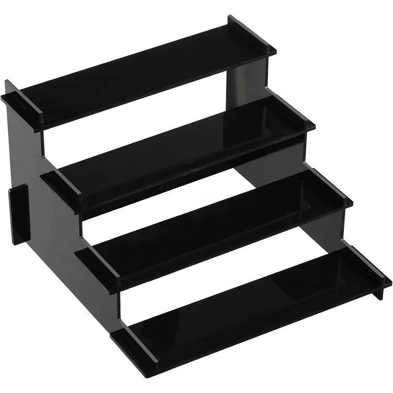 4 Tier Black Acrylic Perfume Display Stand Organizer