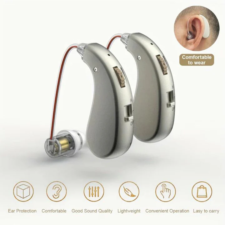 USB Rechargeable Hearing Aid Headphones with Bluetooth and Noise Suppression