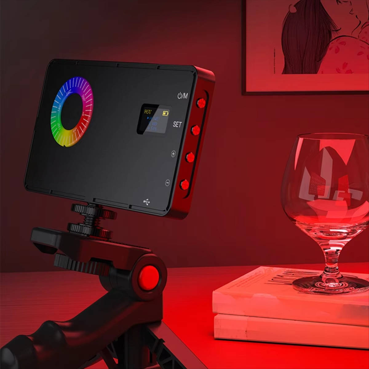 USB Rechargeable RGB Photography Light for Live Streaming and Vlogging
