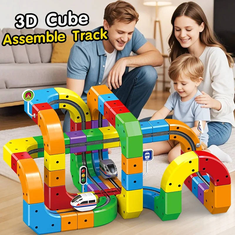 Magnetic Train Track Building Set with Rechargeable Electric Train
