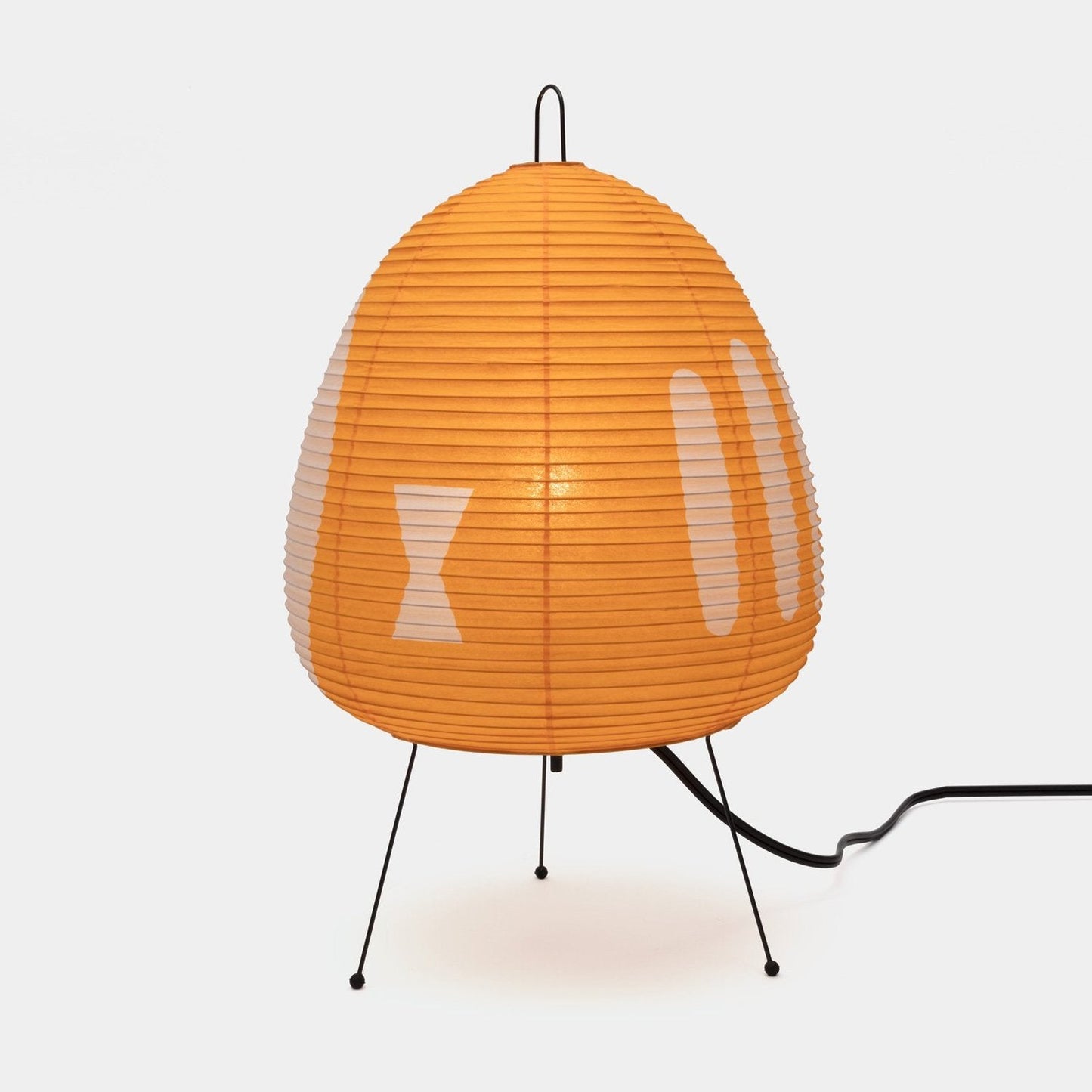 Japanese Rice Paper Table Lamp with Iron Base