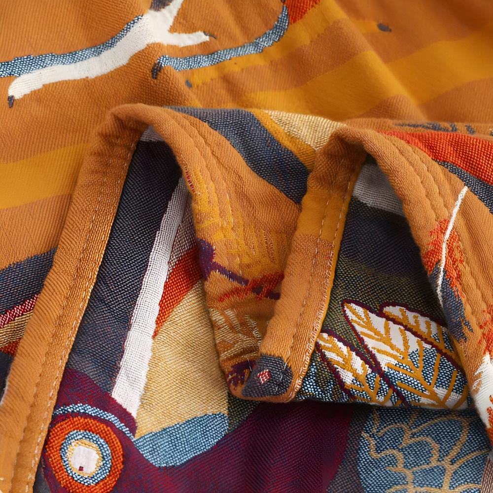 Reversible Toucan Bird Cotton Throw Blanket