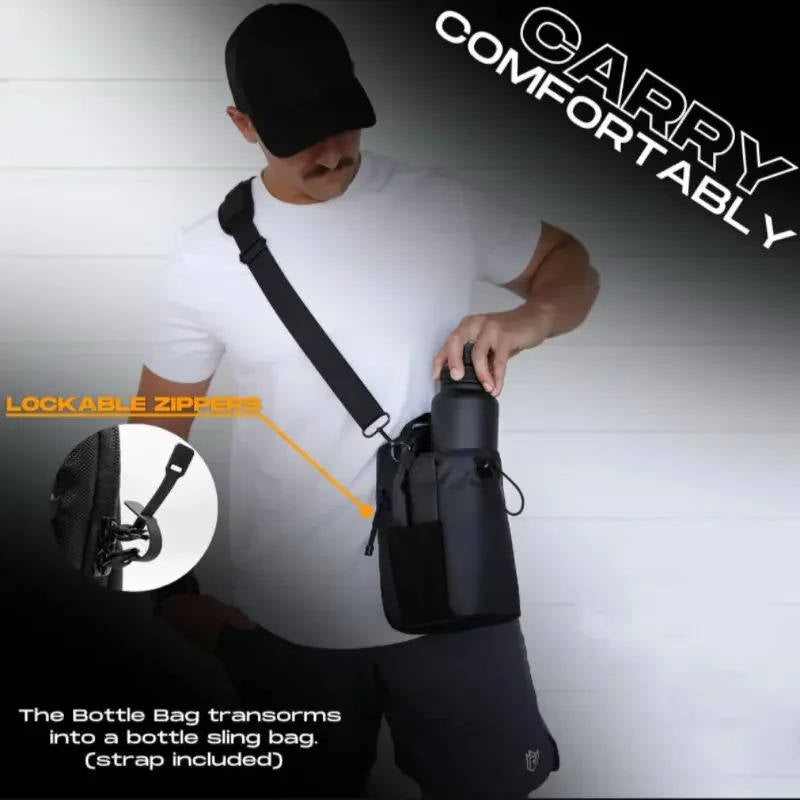 Magnetic Small Gym Bag with Lockable Zippers and Side Pockets