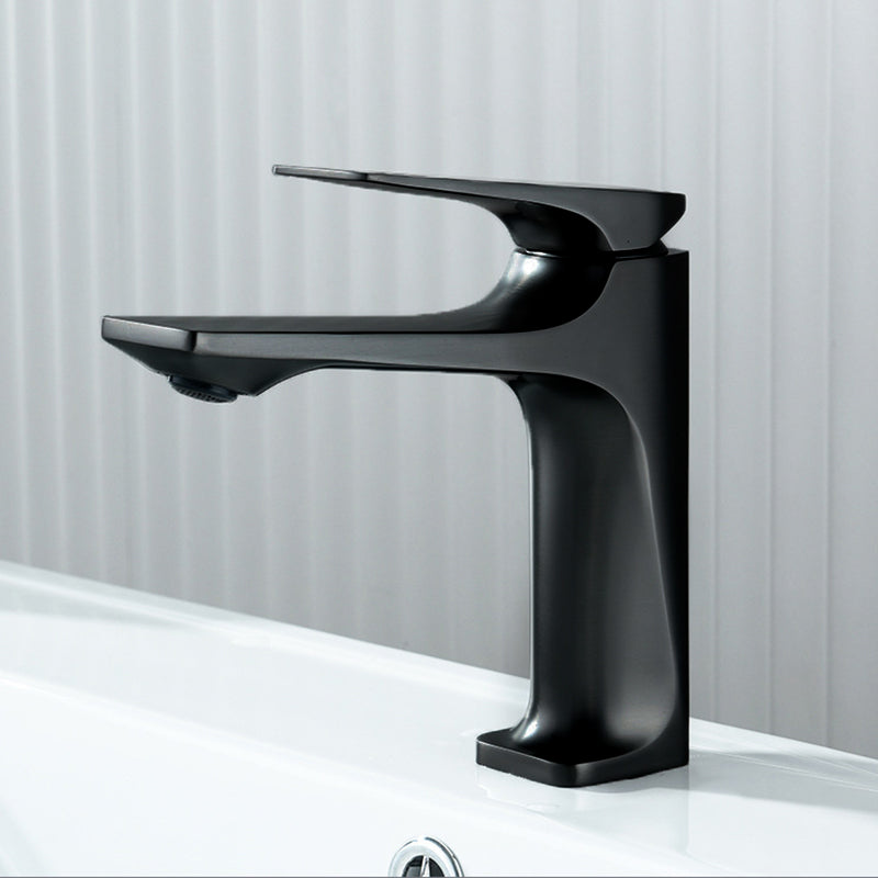 Modern Single-Handle Bathroom Faucet in Gray and Black