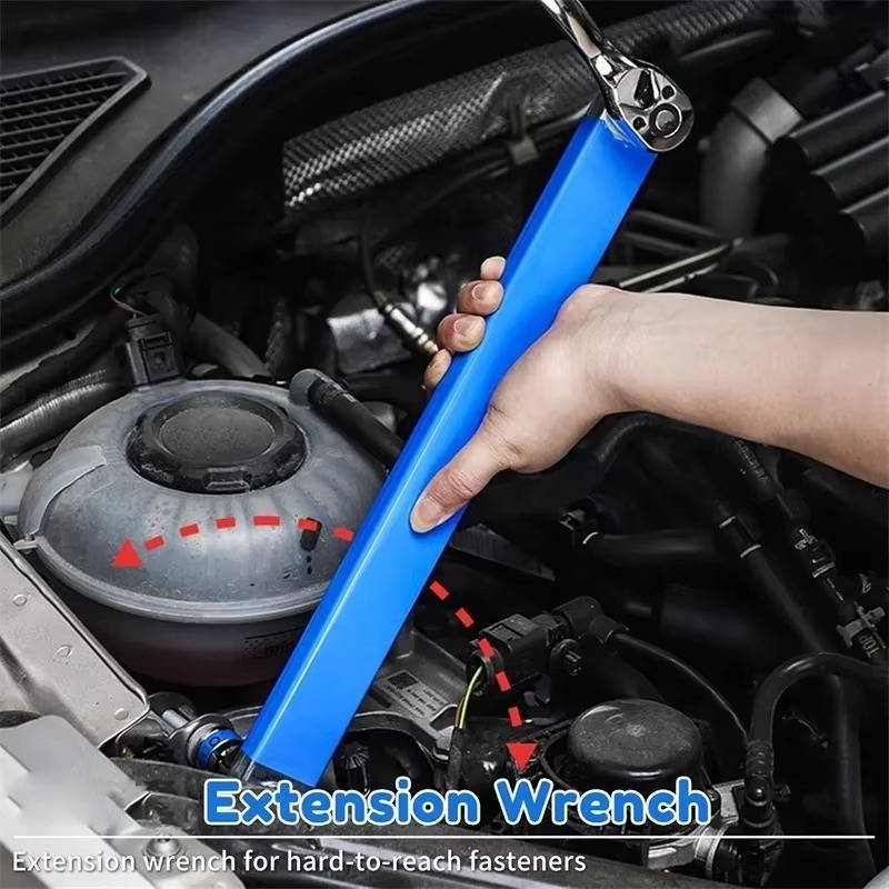 15.4 Inch Slim Extension Wrench with 3 Adapters