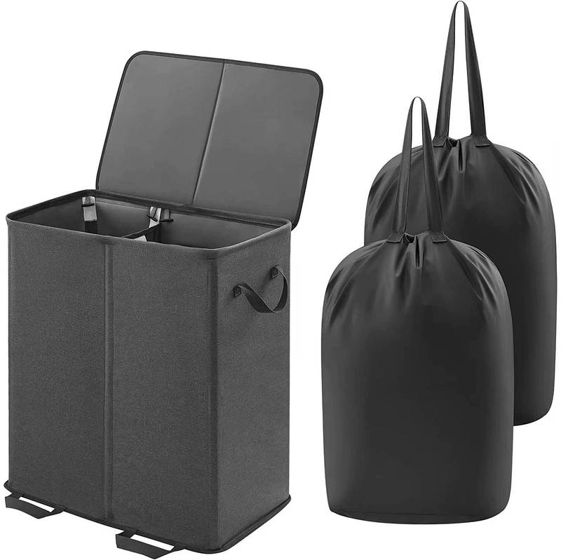 Large Foldable Laundry Hamper with Removable Bags and Reinforced Handles