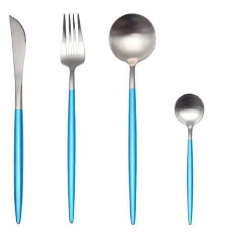 Luxurious 24-Piece Gold and Silver Stainless Steel Cutlery Set