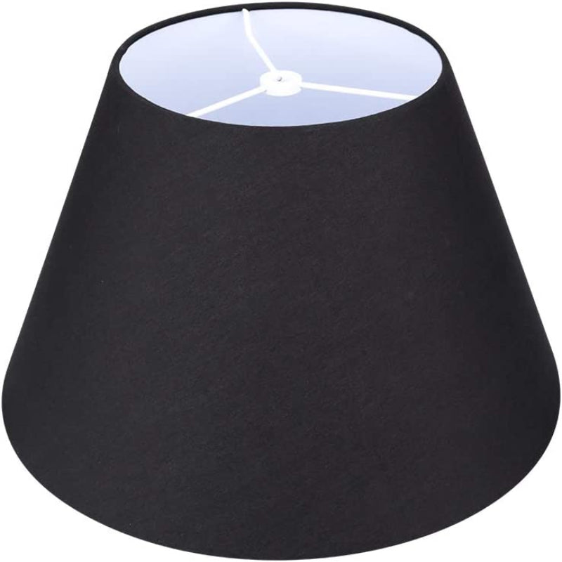 Medium Barrel Linen Lampshade for Table and Floor Lamps, White, Handmade