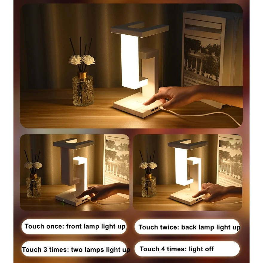 Floating Wireless Charging Lamp with Magnetic Design