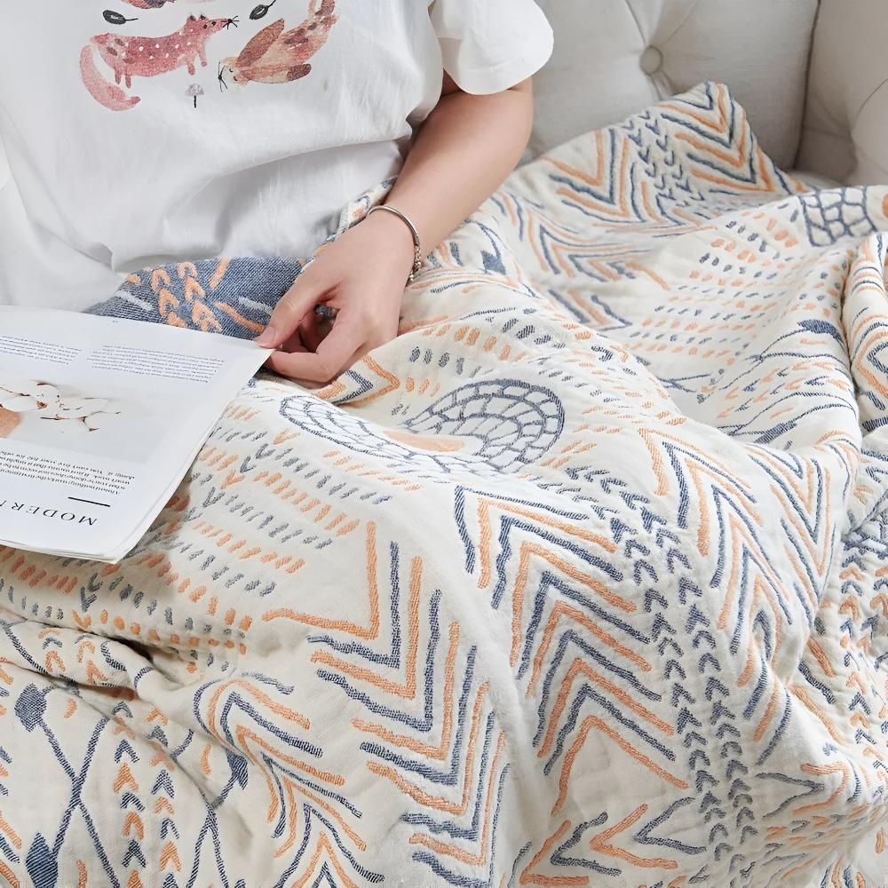 Reversible Cotton Throw Blanket for Cozy Comfort