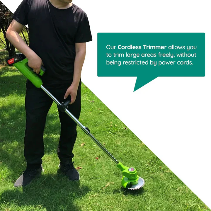 Cordless Electric Grass Trimmer with Rechargeable Battery