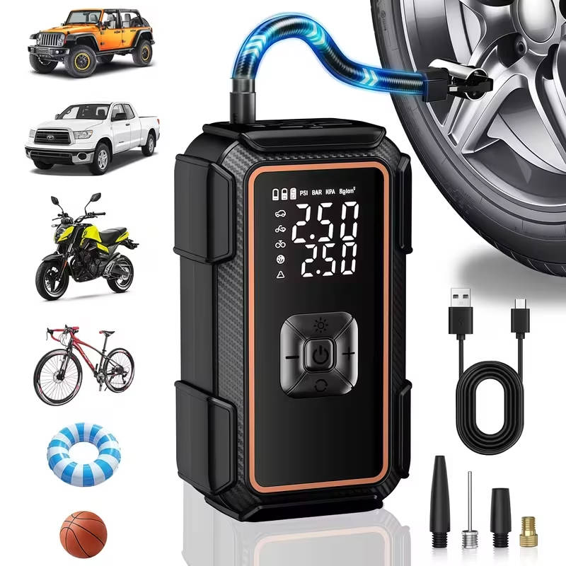 6000A Portable Car Jump Starter with 150 PSI Air Compressor and LED Light