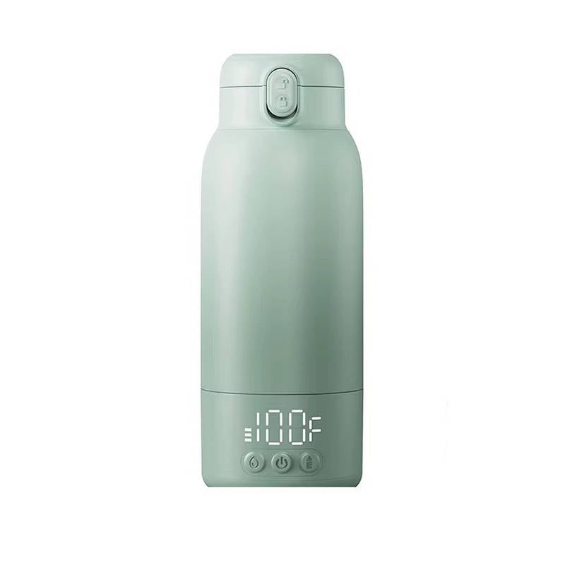 Rechargeable Portable Baby Bottle Warmer with LED Display, 17oz Stainless Steel, Fast Heating