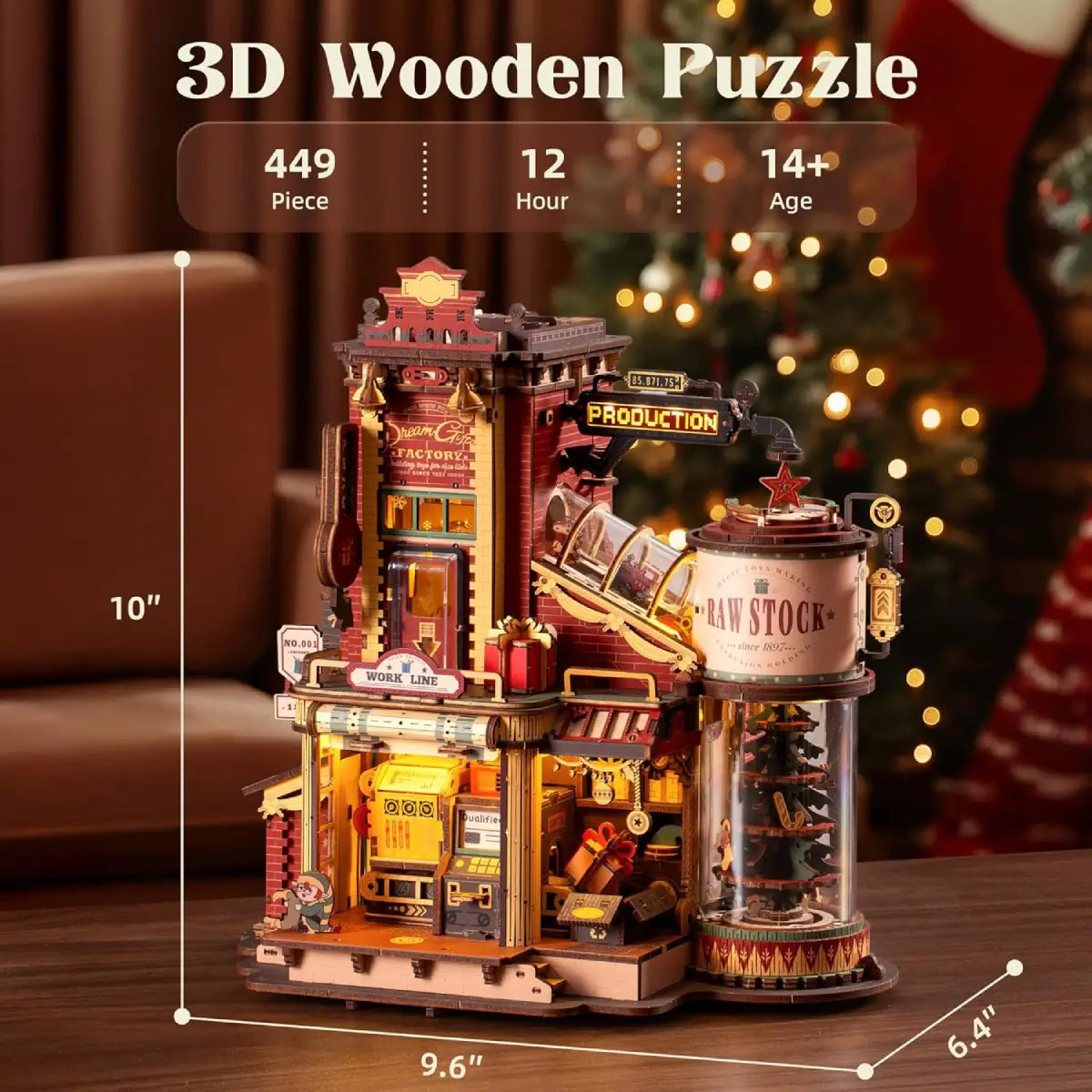 DIY Wooden Toy Factory Model with Moving Parts