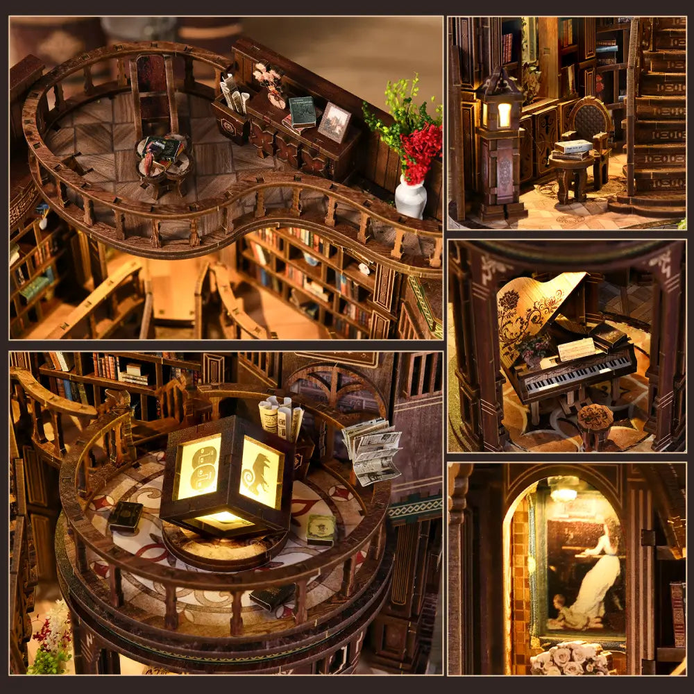 DIY Multi-Level Fantasy Library Book Nook Kit