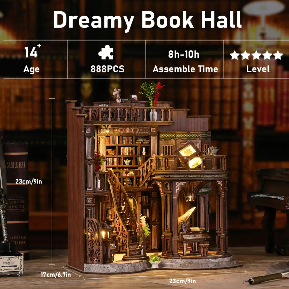 DIY Multi-Level Fantasy Library Book Nook Kit