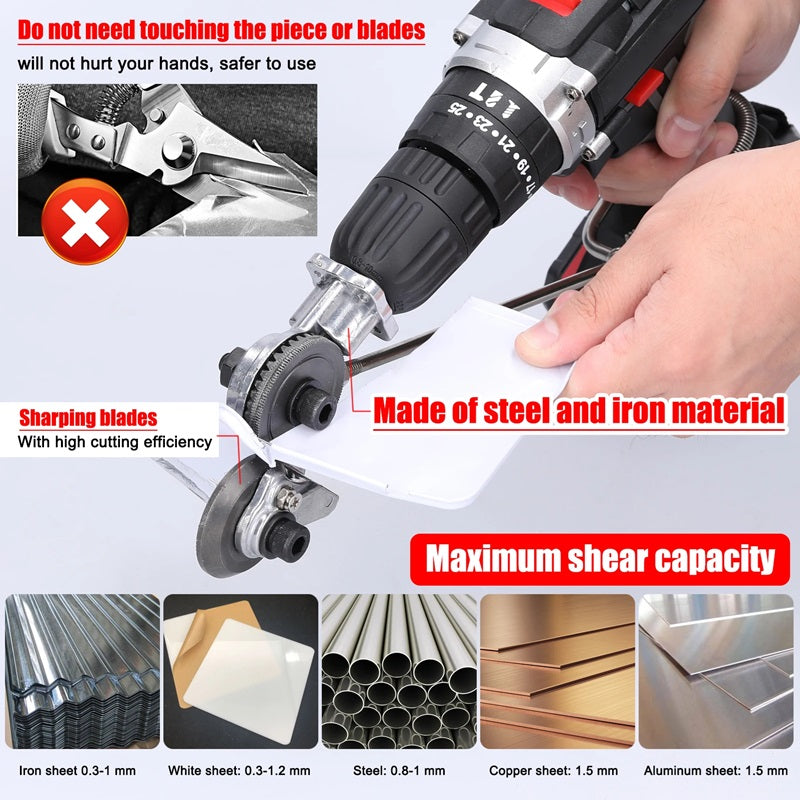 Metal Cutting Drill Attachment with High-Hardness Blades