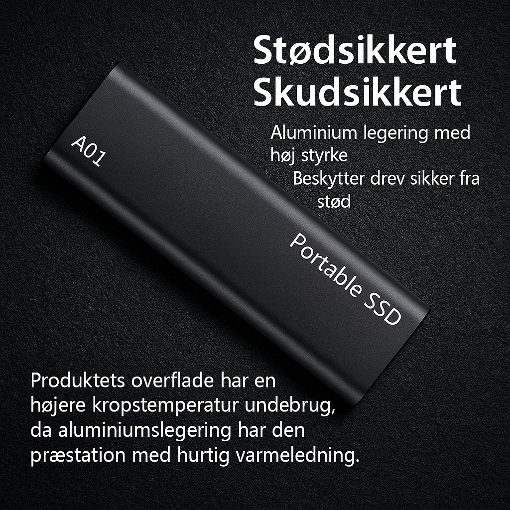 Compact 4TB USB-C Portable External Storage Drive