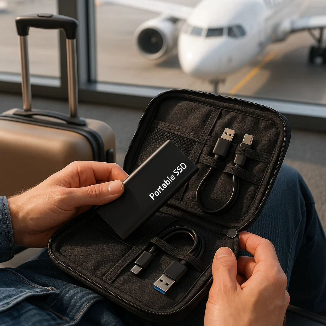 Compact 4TB USB-C Portable External Storage Drive