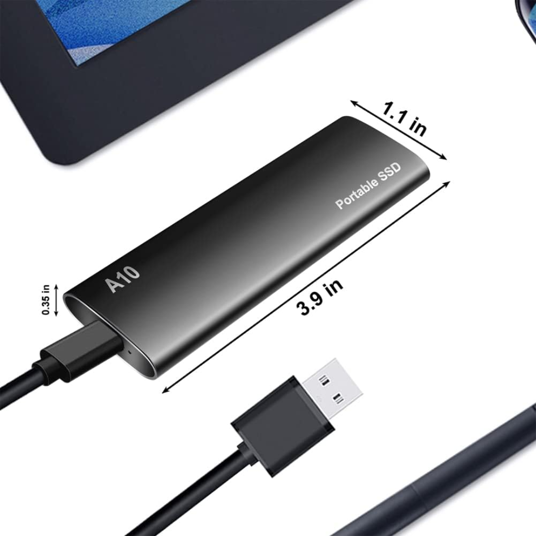 Compact 4TB USB-C Portable External Storage Drive