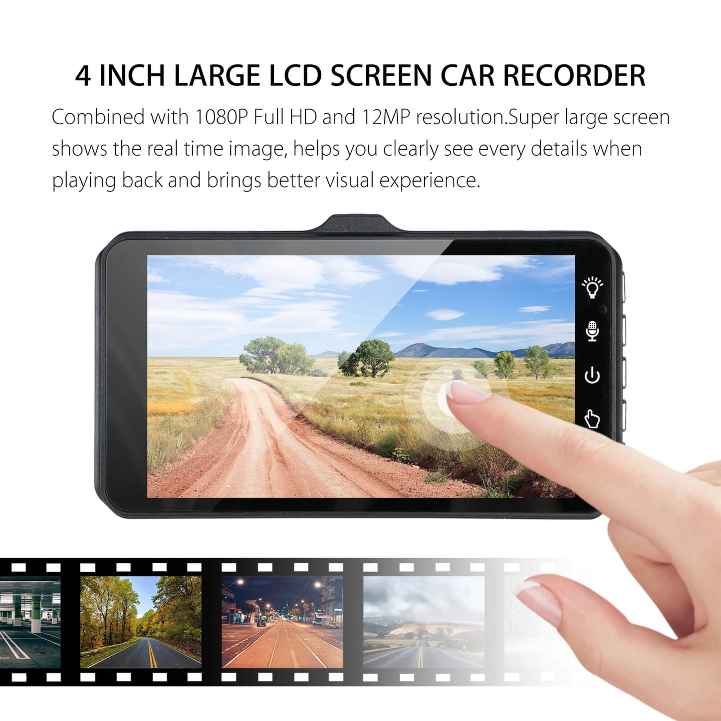 1080p Dual Car Camera with 170° Wide Angle and Night Vision