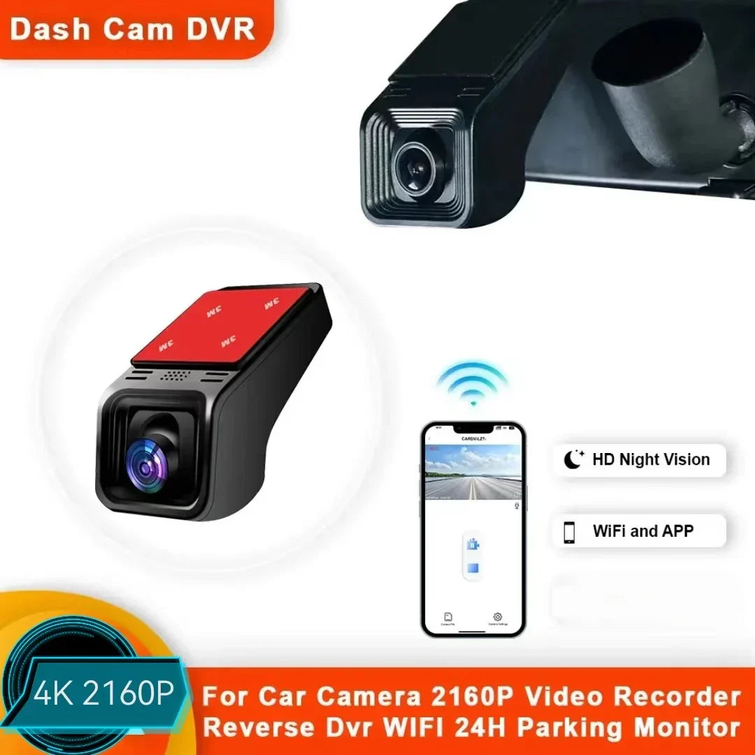 4K Dual Camera Wi-Fi Dashcam with GPS and Night Vision