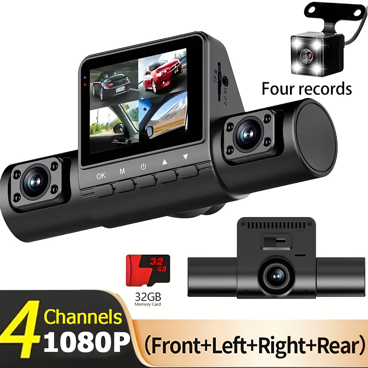 1080p Car Camera with LED Screen and Driver Control
