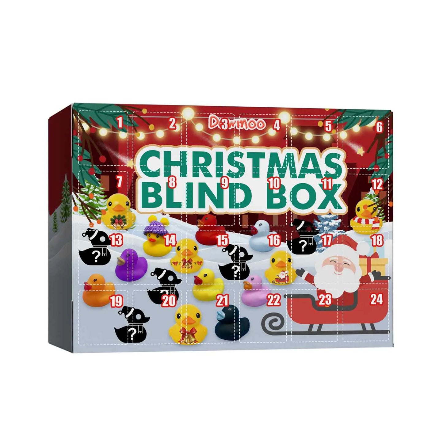Christmas Advent Calendar with 24 Unique Rubber Ducks