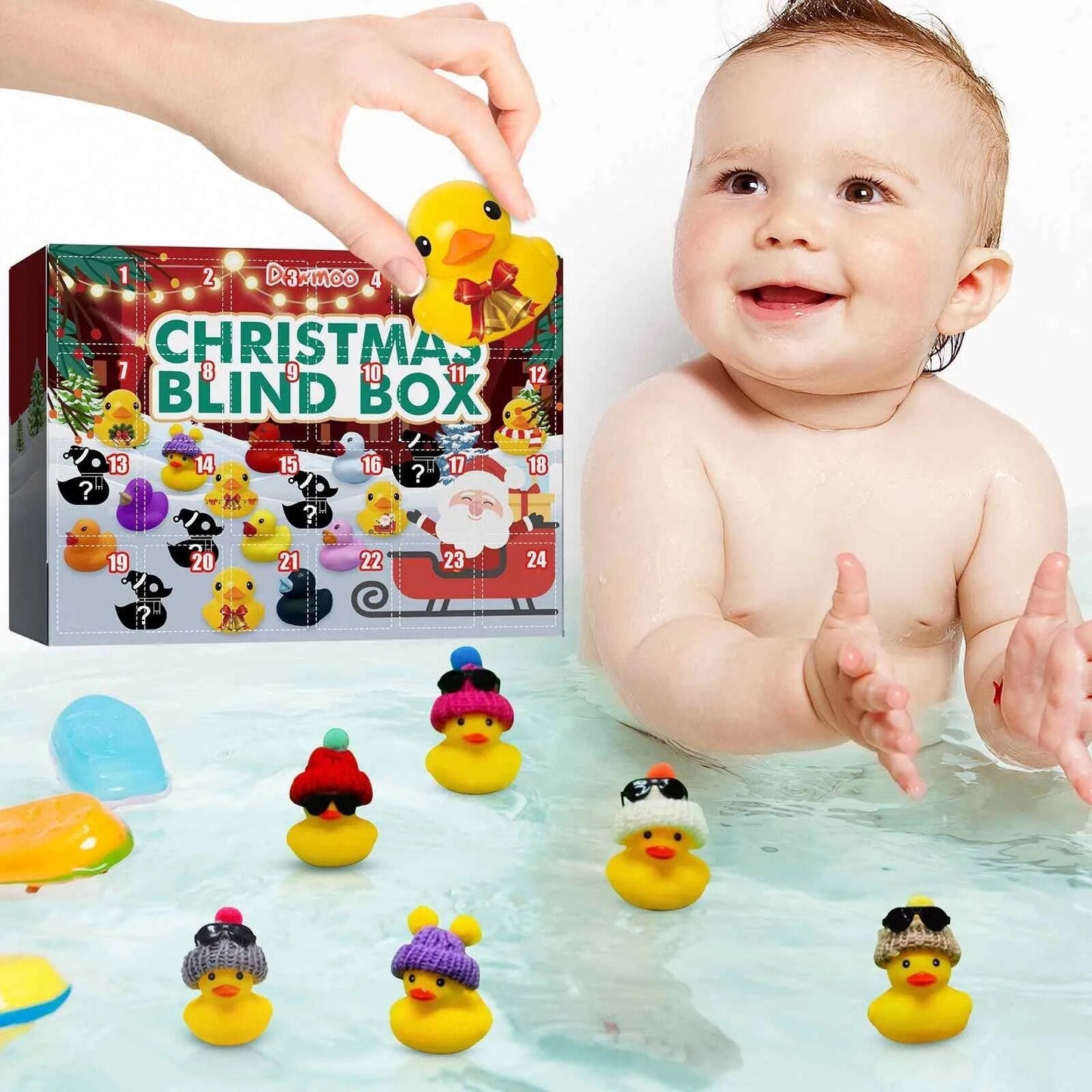 Christmas Advent Calendar with 24 Unique Rubber Ducks
